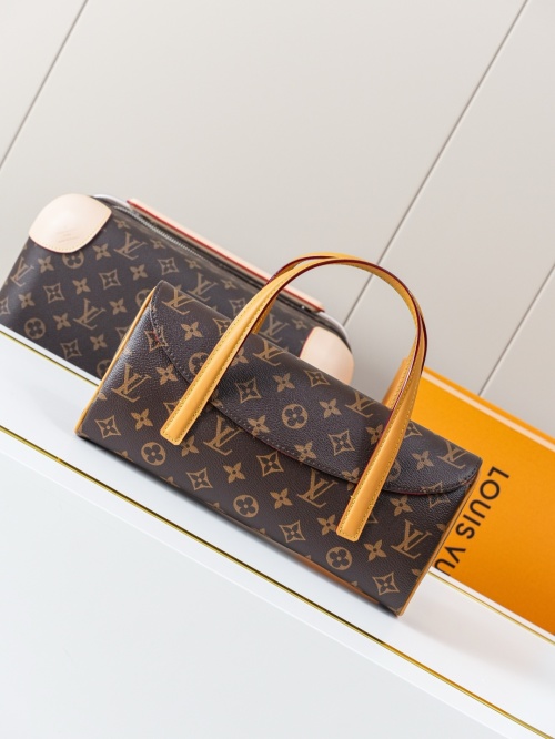 Louis Vuitton Monogram Canvas Baguette Bag with Red Suede Lining 1 Louis Vuitton Monogram Canvas Baguette Bag with Red Suede Lining