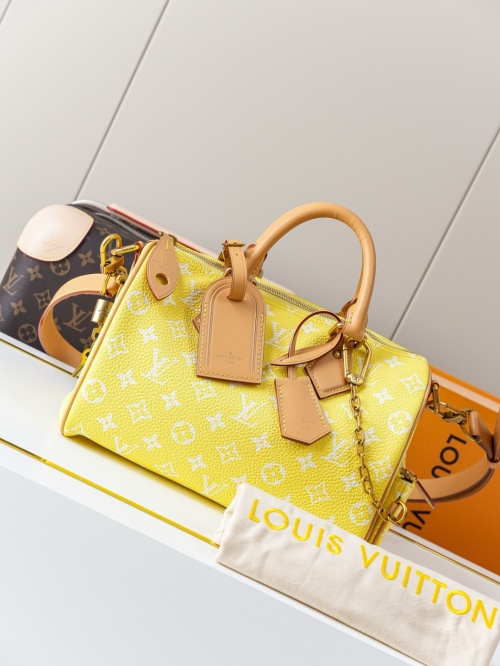 Louis Vuitton Speedy Bandouliere 25 Monogram Leather Yellow Satchel Bag 1 Louis Vuitton Speedy Bandouliere 25 Monogram Leather Yellow Satchel Bag