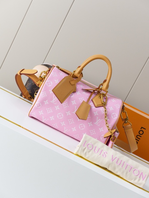 Louis Vuitton Speedy Bandoulière 25 Monogram Leather Pink Satchel Bag 1 Louis Vuitton Speedy Bandoulière 25 Monogram Leather Pink Satchel Bag