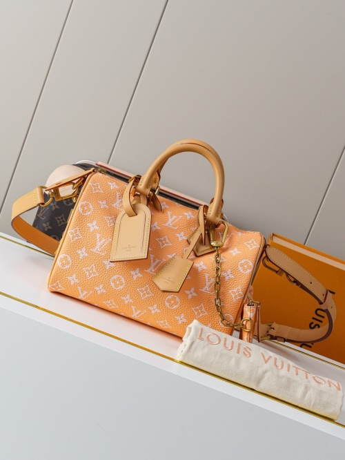 Louis Vuitton Speedy Bandoulière 25 Monogram Leather Orange Satchel Bag 1 Louis Vuitton Speedy Bandoulière 25 Monogram Leather Orange Satchel Bag