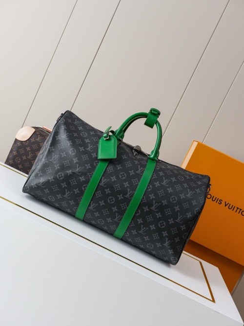 Louis Vuitton Keepall Bandoulière 50 Monogram Eclipse Green Accents 1 Louis Vuitton Keepall Bandoulière 50 Monogram Eclipse Green Accents