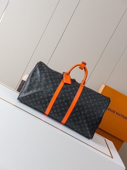 Louis Vuitton Keepall Bandouliere 55 Monogram Eclipse Travel Bag 1 Louis Vuitton Keepall Bandouliere 55 Monogram Eclipse Travel Bag
