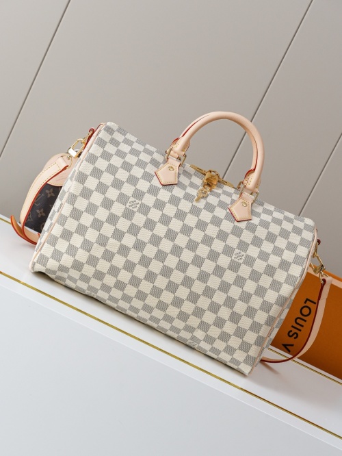 Louis Vuitton Speedy Bandoulière 35 Damier Azur Canvas Top Handle Bag 1 Louis Vuitton Speedy Bandoulière 35 Damier Azur Canvas Top Handle Bag