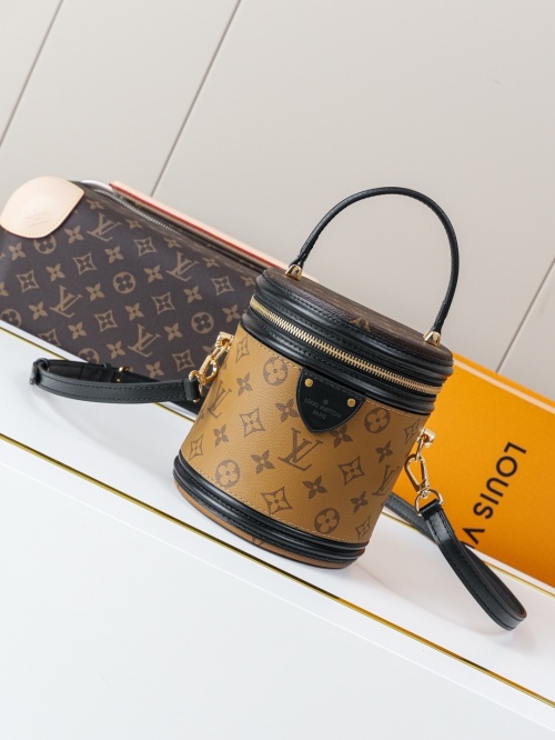 Louis Vuitton Cannes Monogram Reverse Coated Canvas Cylinder Handbag 1 Louis Vuitton Cannes Monogram Reverse Coated Canvas Cylinder Handbag