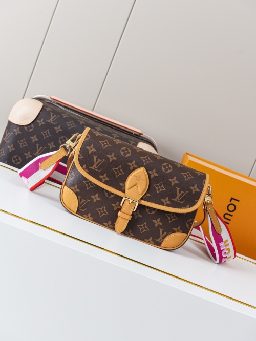 Louis Vuitton Diane Bag Monogram Canvas with Leather Trim and Jacquard Strap
