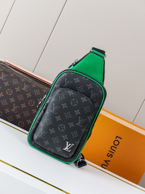 Louis Vuitton Avenue Sling Bag PM Monogram Eclipse Bamboo Green 1 Louis Vuitton Avenue Sling Bag PM Monogram Eclipse Bamboo Green