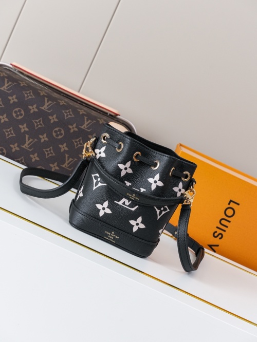 Louis Vuitton Nano Noé Black Monogram Empreinte Leather Bucket Bag 1 Louis Vuitton Nano Noé Black Monogram Empreinte Leather Bucket Bag