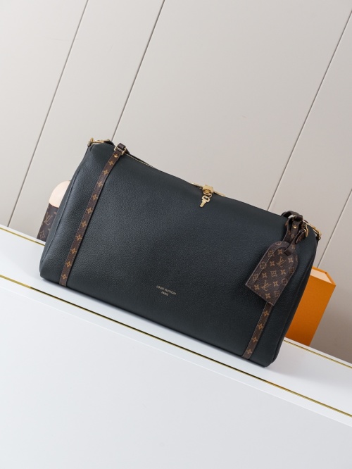 Louis Vuitton Express Travel Keepall Bag: Large, Black Leather & Monogram Accents
