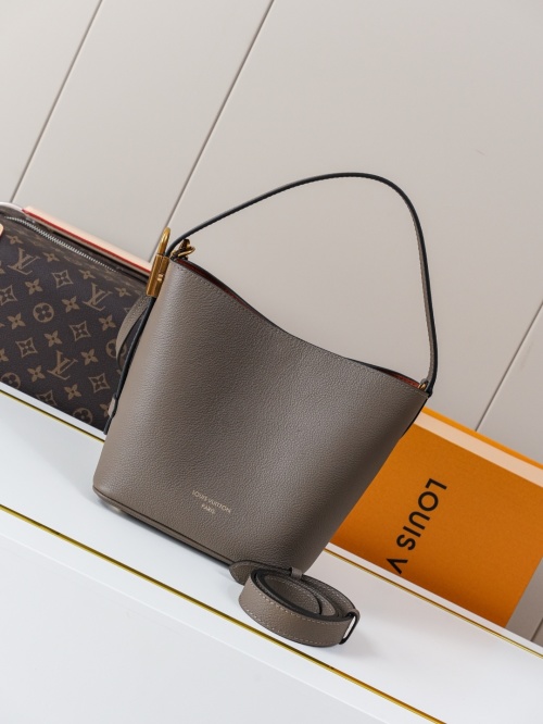 Louis Vuitton All In BB Bucket Bag - Gray Leather Designer Handbag 1 Louis Vuitton All In BB Bucket Bag - Gray Leather Designer Handbag