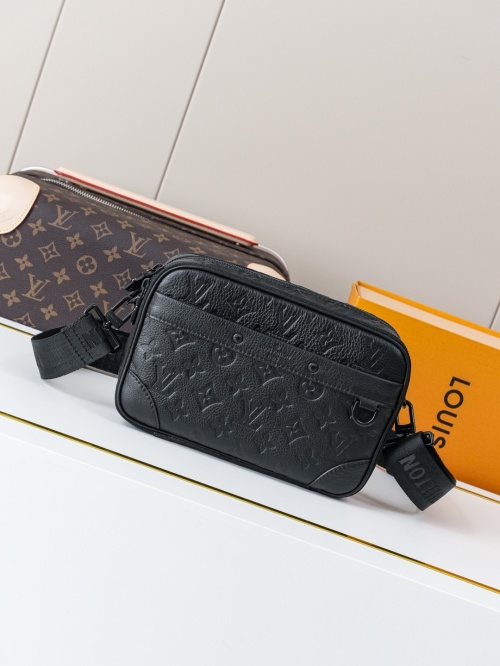 Louis Vuitton Alpha Messenger Bag Monogram Shadow Leather Black M46955 1 Louis Vuitton Alpha Messenger Bag Monogram Shadow Leather Black M46955