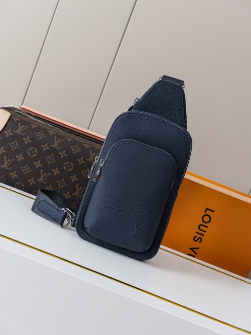 Louis Vuitton Avenue Slingbag PM Blue Waxed Leather Crossbody Bag 1 Louis Vuitton Avenue Slingbag PM Blue Waxed Leather Crossbody Bag