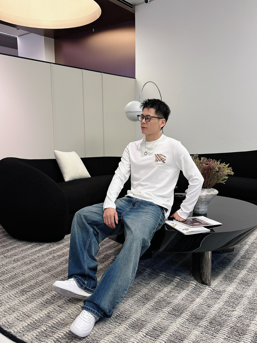 巴宝莉，2025秋冬最新款，高端刺绣/工艺图案装饰logo，专柜同步有售，原单狠货，爆款时尚休闲圆领长袖