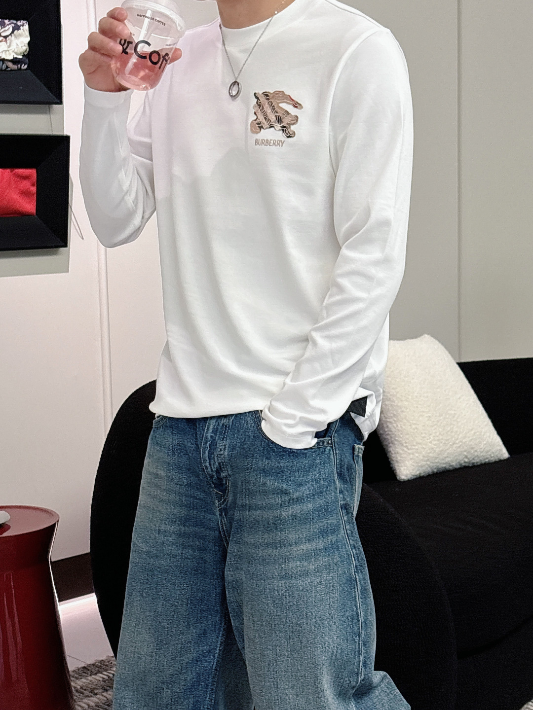 巴宝莉，2025秋冬最新款，高端刺绣/工艺图案装饰logo，专柜同步有售，原单狠货，爆款时尚休闲圆领长袖