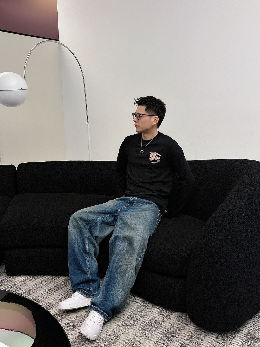 巴宝莉 ，2025秋冬最新款，高端刺绣/工艺图案装饰logo，专柜同步有售，原单狠货，爆款时尚休闲圆领长