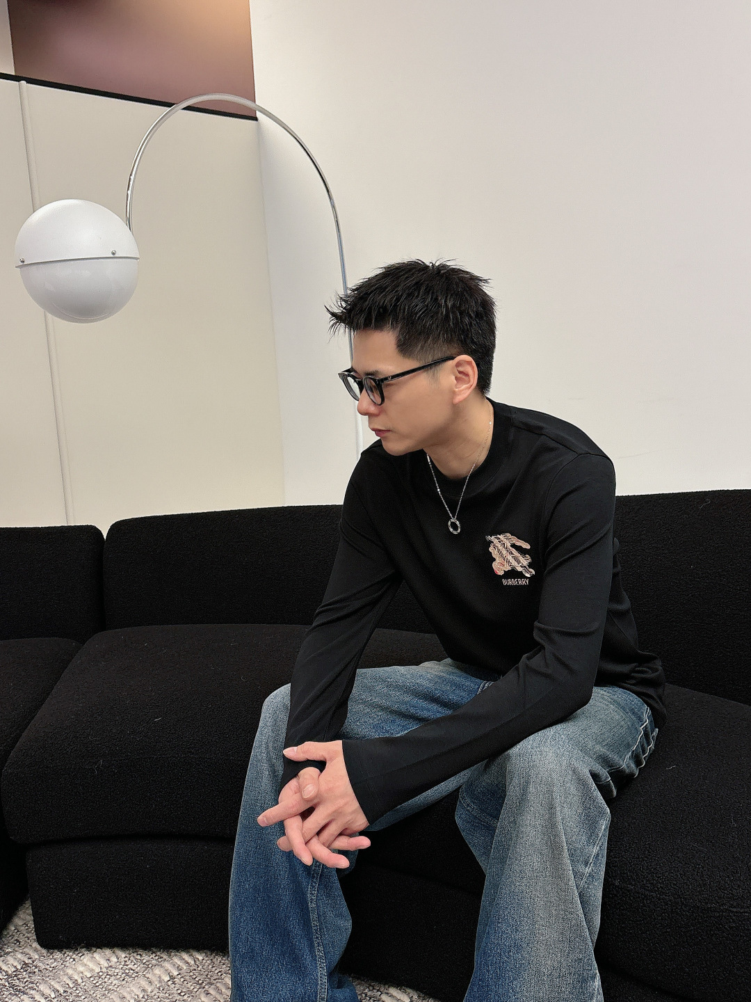 巴宝莉 ，2025秋冬最新款，高端刺绣/工艺图案装饰logo，专柜同步有售，原单狠货，爆款时尚休闲圆领长