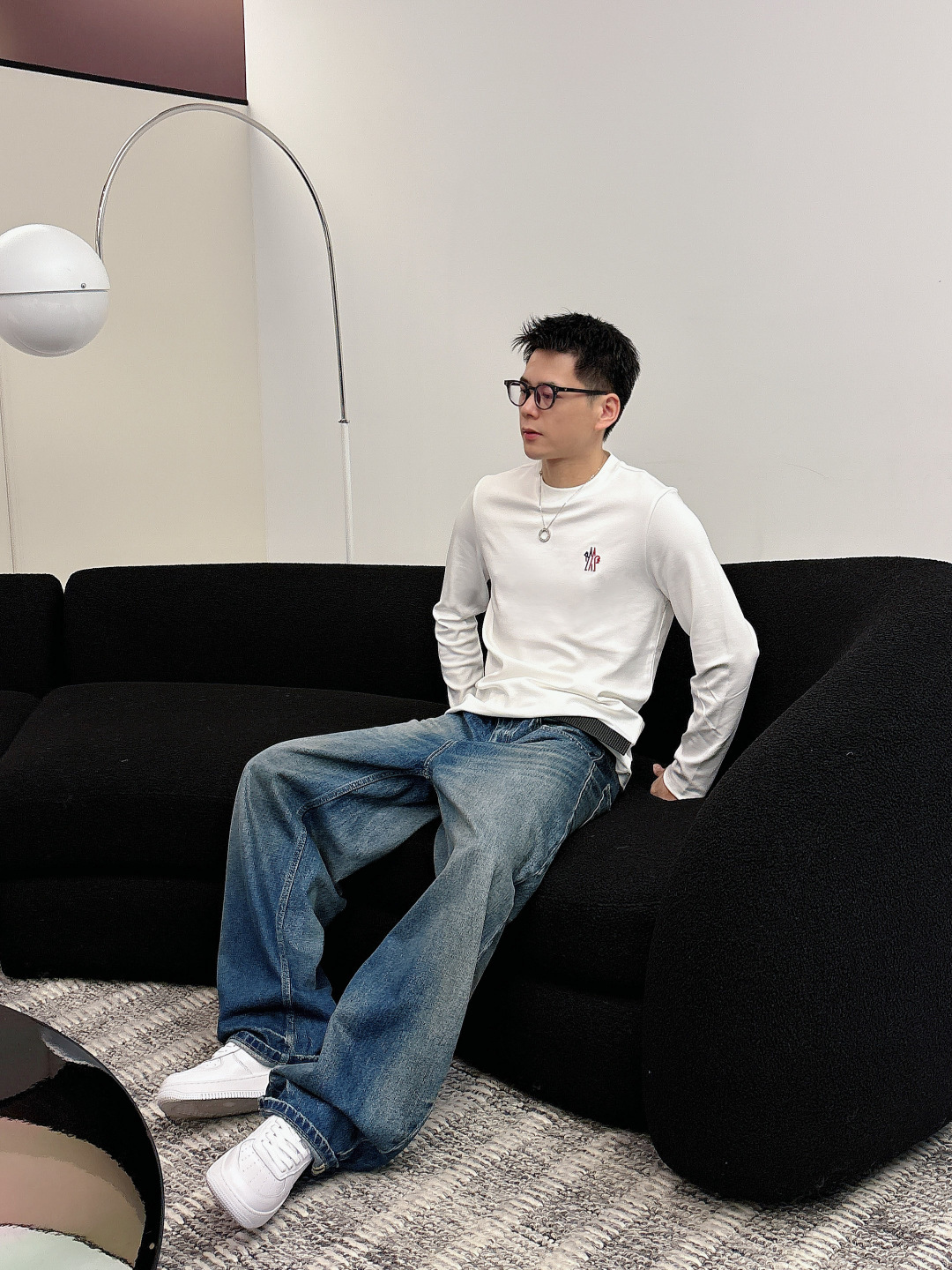 蒙口，2025秋冬最新款，高端刺绣/工艺图案装饰logo，专柜同步有售，原单狠货，爆款时尚休闲圆领长袖T