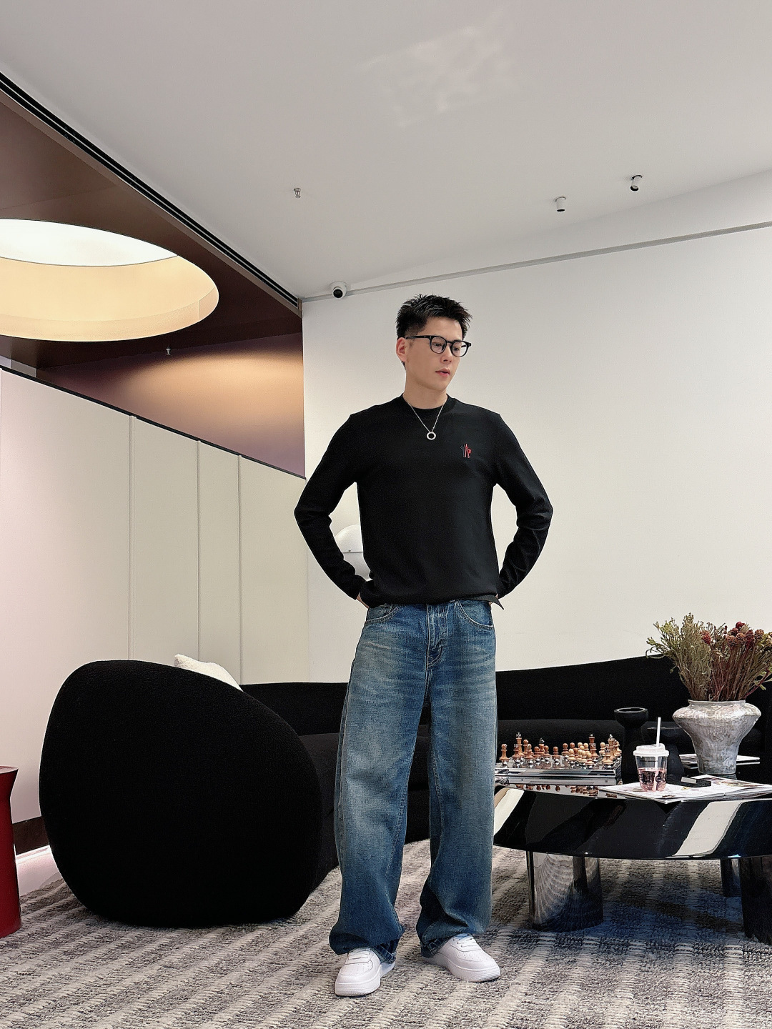 蒙口，2025秋冬最新款，高端刺绣/工艺图案装饰logo，专柜同步有售，原单狠货，爆款时尚休闲圆领长袖T