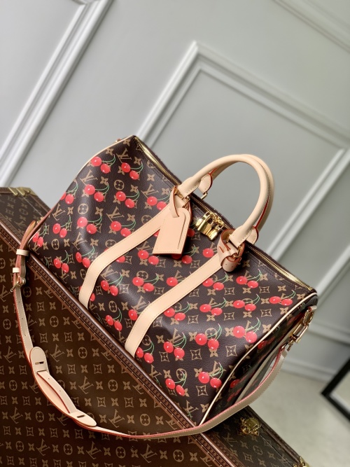Louis Vuitton Keepall Bandoulière 45 Monogram Cherry Travel Bag 1 Louis Vuitton Keepall Bandoulière 45 Monogram Cherry Travel Bag