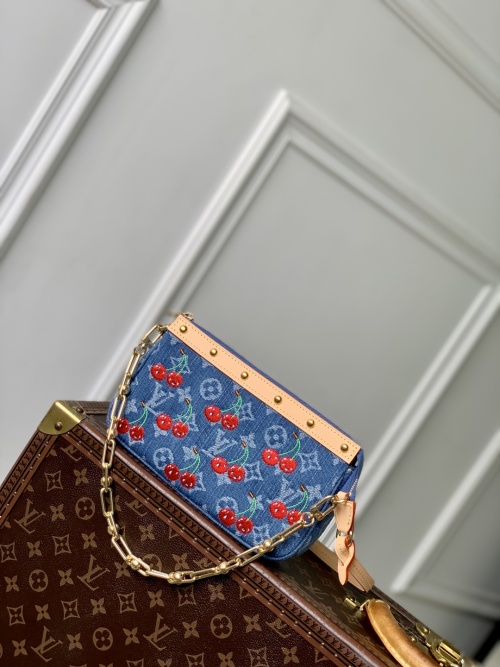 Louis Vuitton Pochette Accessoires Monogram Denim Cherry Bag, Takashi Murakami 1 Louis Vuitton Pochette Accessoires Monogram Denim Cherry Bag, Takashi Murakami