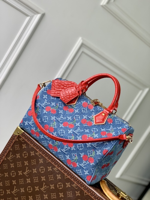 Louis Vuitton x Murakami Takashi Denim Speedy with Cherry Embroidery 1 Louis Vuitton x Murakami Takashi Denim Speedy with Cherry Embroidery