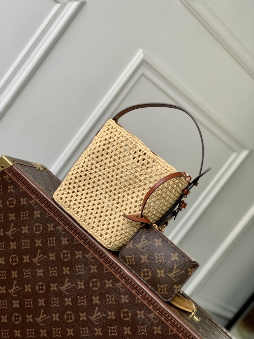Louis Vuitton All In BB Raffia and Leather Handbag - Perfect Vacation Companion 1 Louis Vuitton All In BB Raffia and Leather Handbag - Perfect Vacation Companion