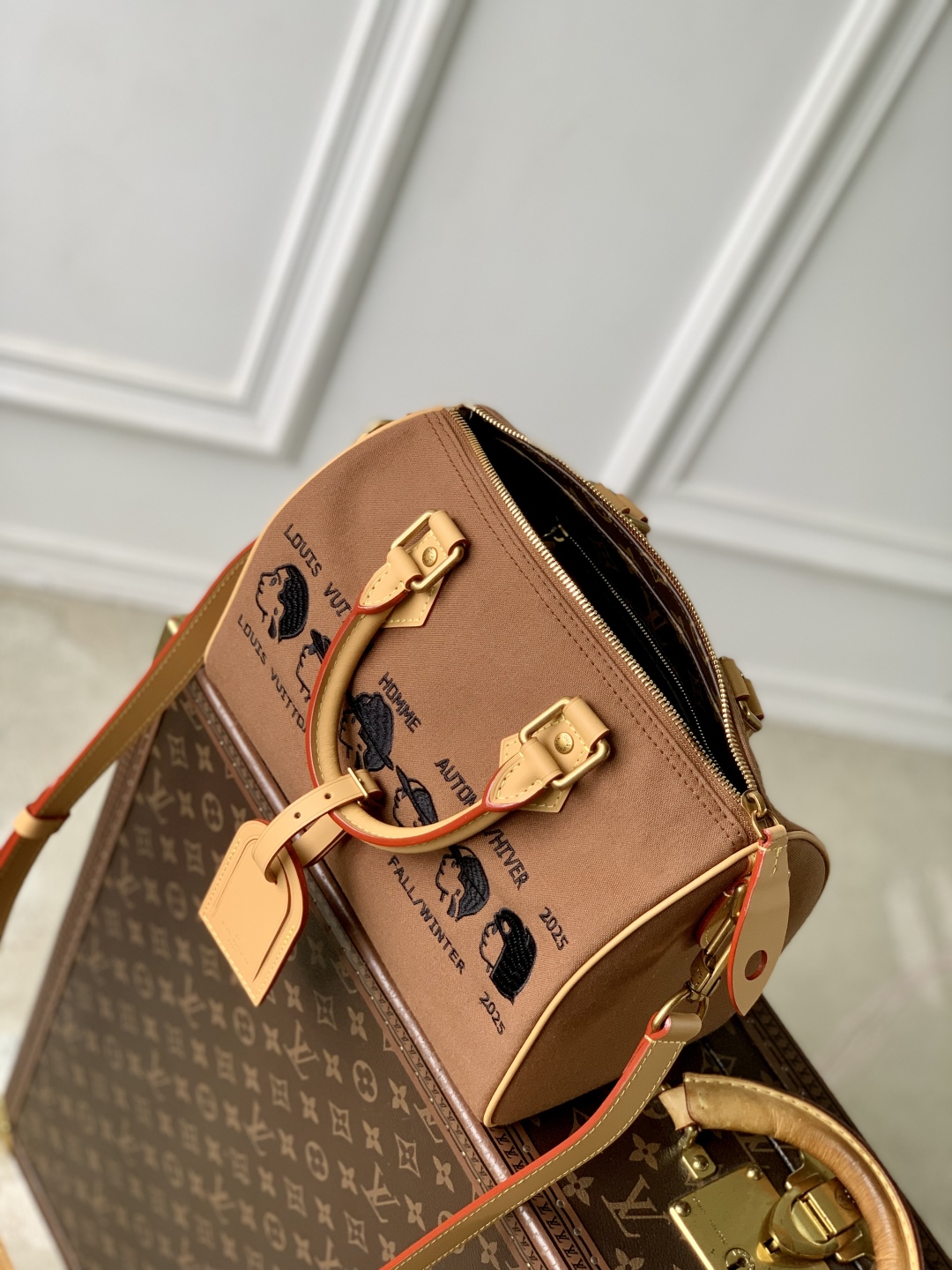 Louis Vuitton Speedy Pharrell and Nigo Collection Brown Canvas Satchel 10 cmp i1752311327372 3541 0 8