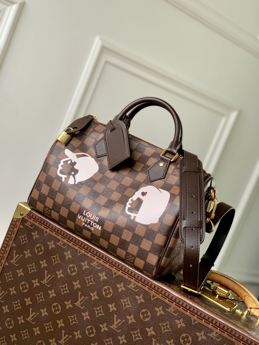 Louis Vuitton Speedy 25 Bandoulière Bag Damier Ebene Pharrell Williams Nigo 2 cmp i1757580669110 4371 0 0