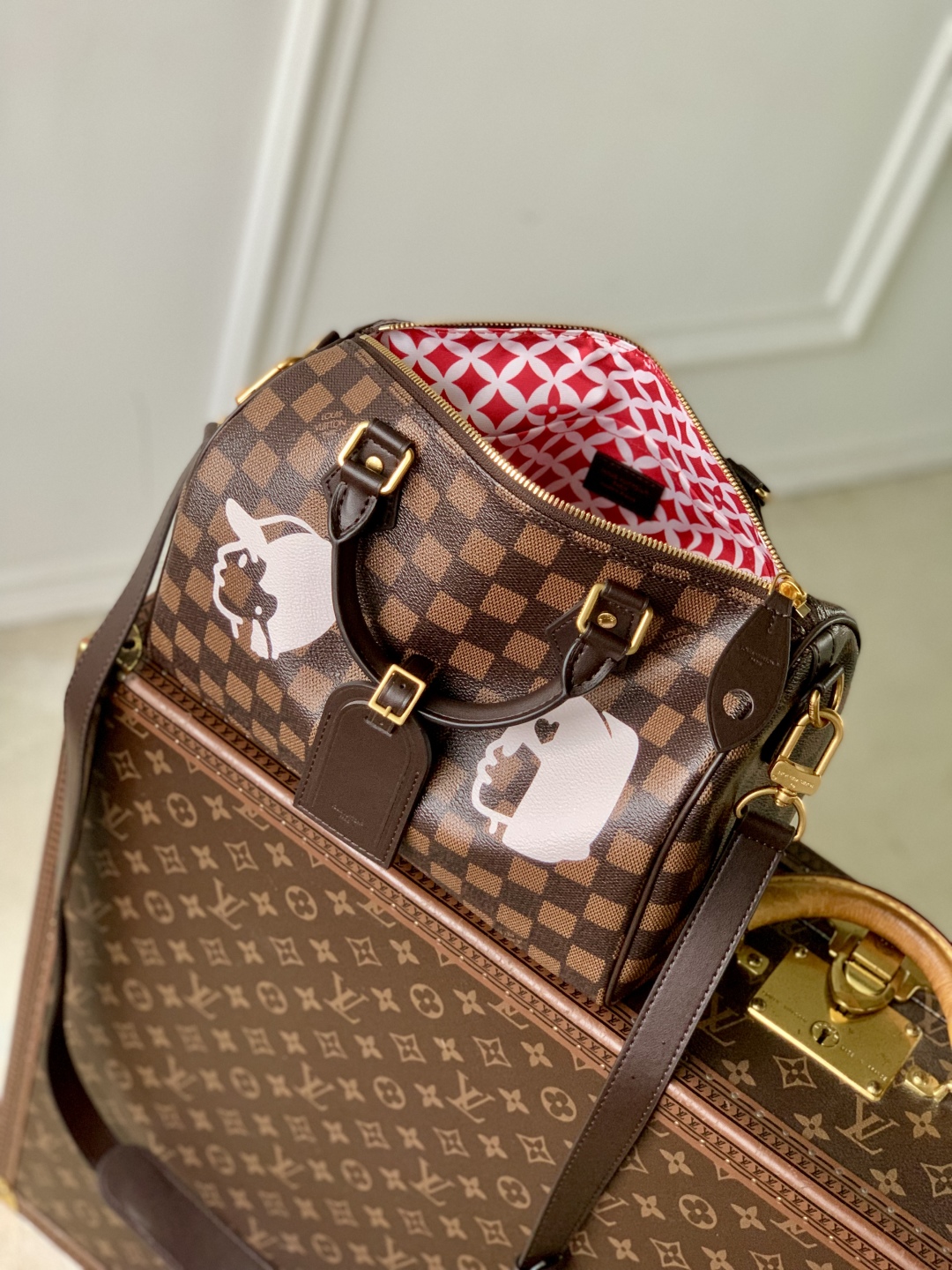 Louis Vuitton Speedy 25 Bandoulière Bag Damier Ebene Pharrell Williams Nigo 10 cmp i1757580691092 7275 0 8