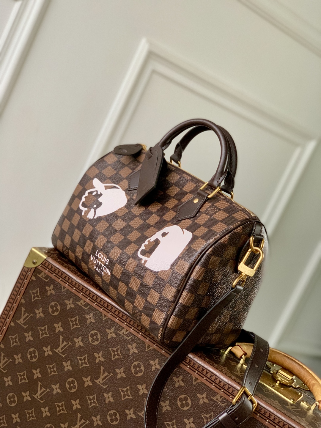 Louis Vuitton Speedy 25 Bandoulière Bag Damier Ebene Pharrell Williams Nigo 3 cmp i1757580691093 9161 0 1