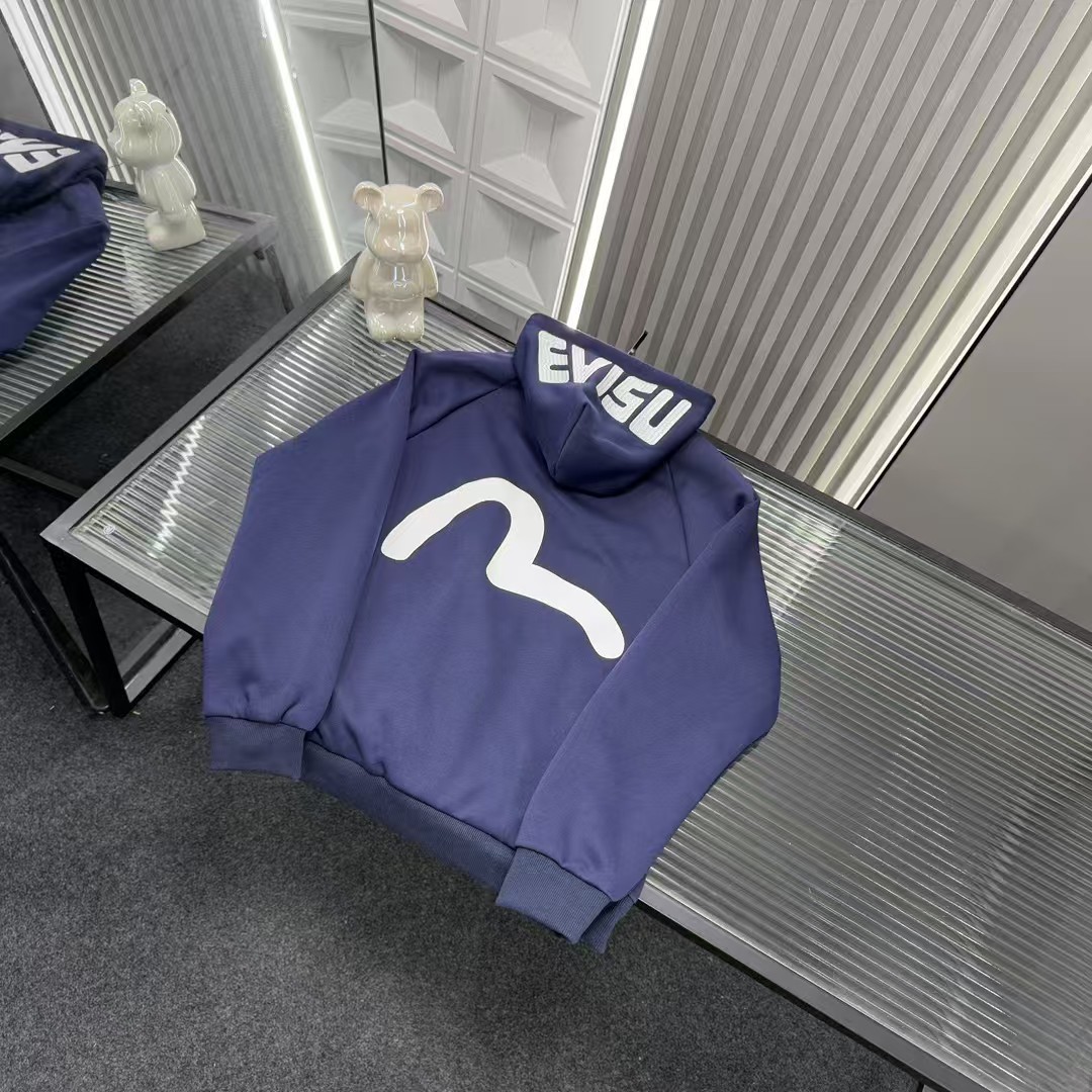 🛒购物价：💰219 秋冬爆款热销款推荐⭐Evisu福神连帽外套  后背大海鸥图案 帽子字母刺绣🪡三标齐全官网一致，放大看细节📷原相机实物拍摄 
颜色：藏青色
尺码：L-4xl
 L（80～105斤）
XL（105～120斤）
2XL（120～140斤）
3XL（140～160斤）
4XL（160～180斤）