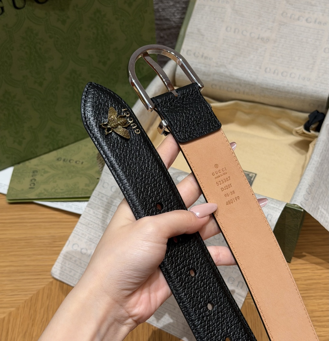구찌 빈티지 가죽 로고 핀 벨트 상세 이미지 6