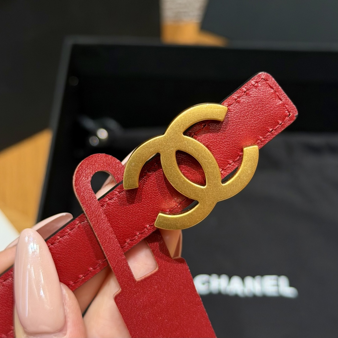샤넬 가죽 더블 C 로고 벨트 상세 이미지 7