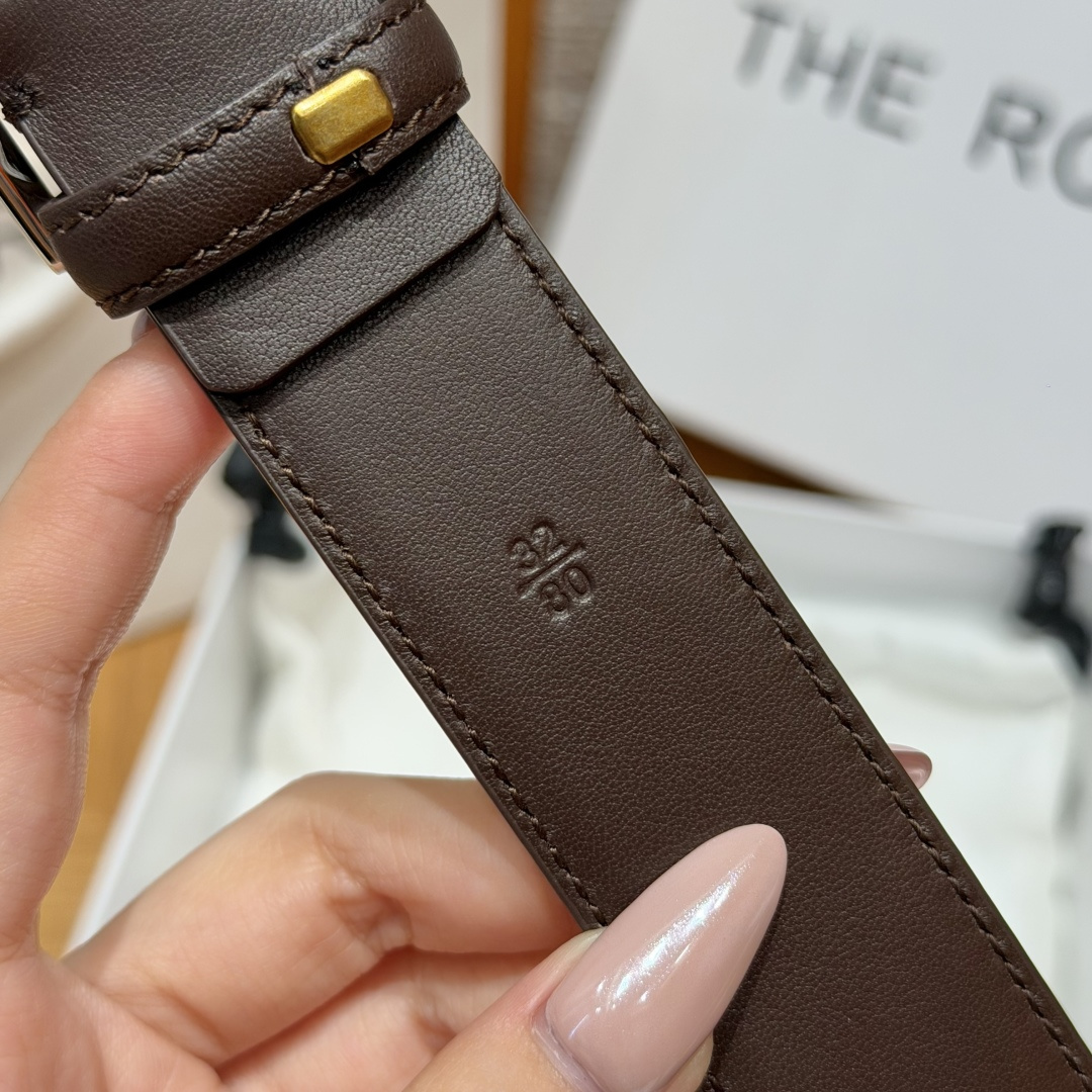 -THE ROW✨ Classic Belt 30mm 经典款腰带 窄款亮面小牛皮腰带,搭配金属针扣与一体式固定皮圈。3 -THE ROW✨ Classic Belt 30mm 经典款腰带 窄款亮面小牛皮腰带,搭配金属针扣与一体式固定皮圈。3