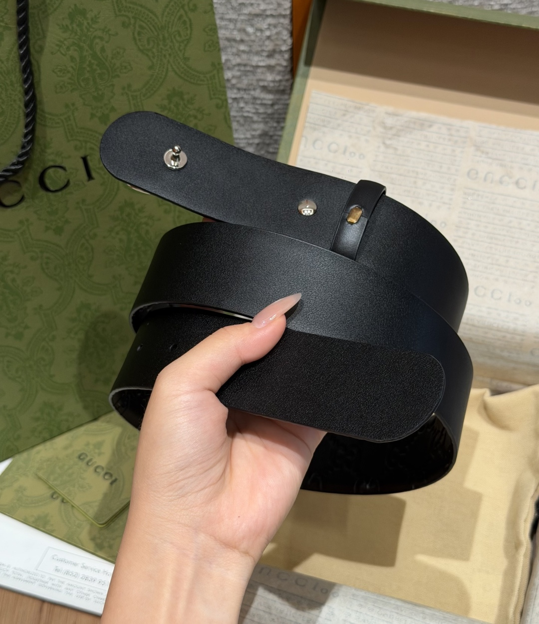 구찌 호스빗 GG 각인 40mm 벨트 상세 이미지 5