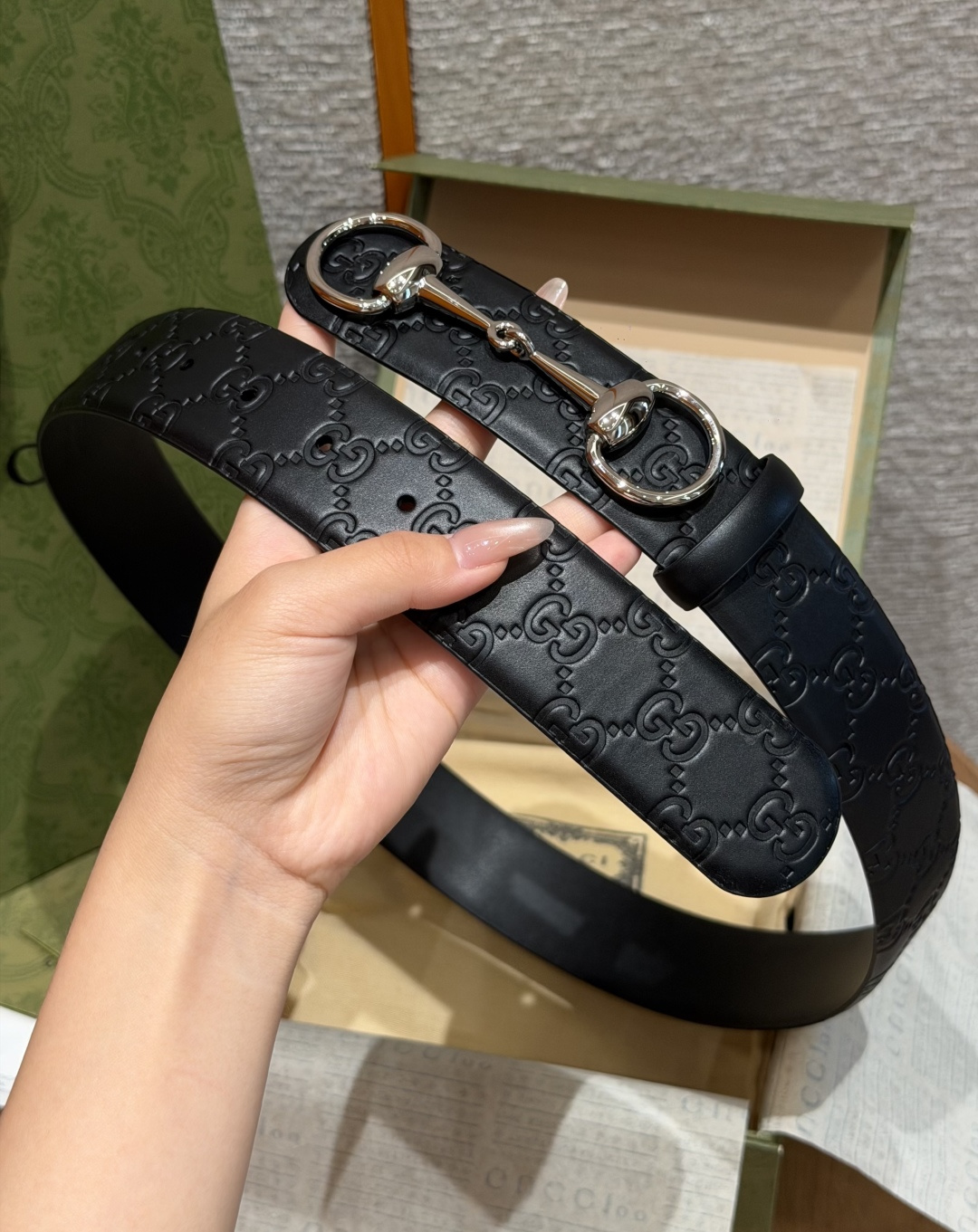 구찌 호스빗 GG 각인 40mm 벨트 상세 이미지 6