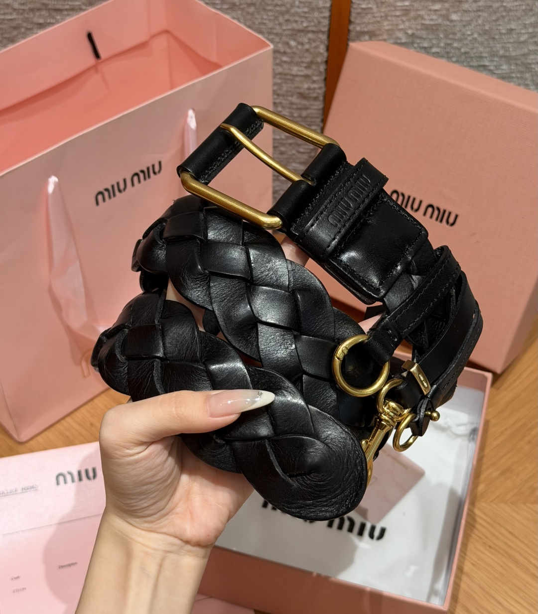 미우미우 가죽 벨트 50mm 상세 이미지 2