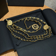 香家✨ Vintage Multi Strand Leather Chain Belt with CC Coin Med 香家✨ Vintage Multi Strand Leather Chain Belt with CC Coin Med