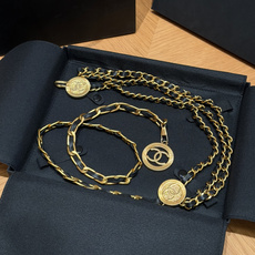 香家✨ Vintage Multi Strand Leather Chain Belt with CC Coin Med 香家✨ Vintage Multi Strand Leather Chain Belt with CC Coin Med