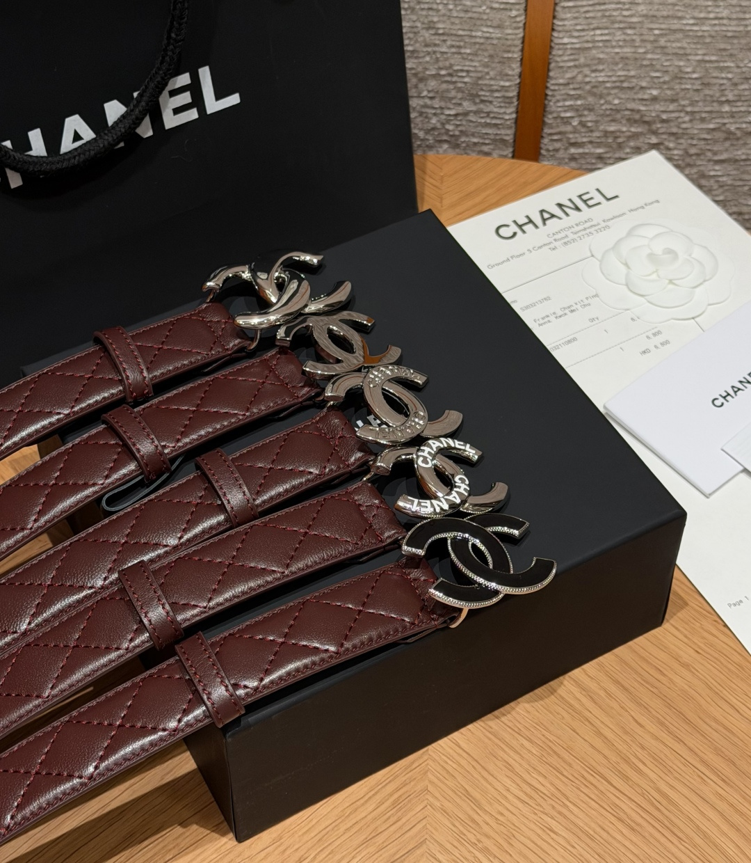 🥳集合对比图 香家✨ Leather Belt 30mm皮质腰带 进口胎羊皮与金属。热门菱格绗缝小牛皮，标志性双C扣，裙