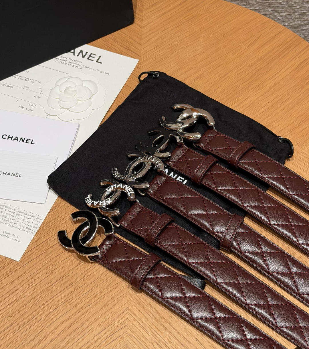 🥳集合对比图 香家✨ Leather Belt 30mm皮质腰带 进口胎羊皮与金属。热门菱格绗缝小牛皮，标志性双C扣，裙