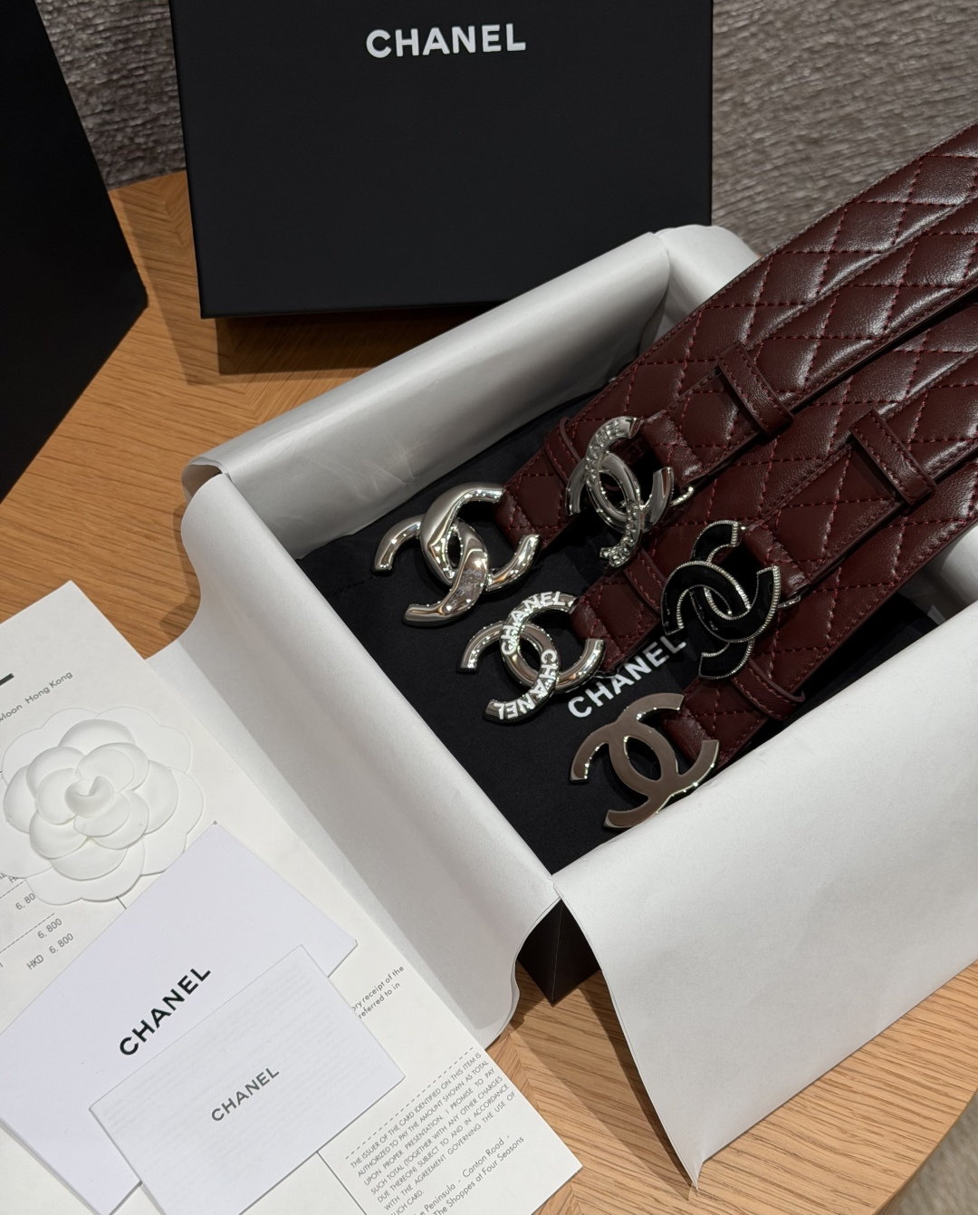 🥳集合对比图 香家✨ Leather Belt 30mm皮质腰带 进口胎羊皮与金属。热门菱格绗缝小牛皮，标志性双C扣，裙