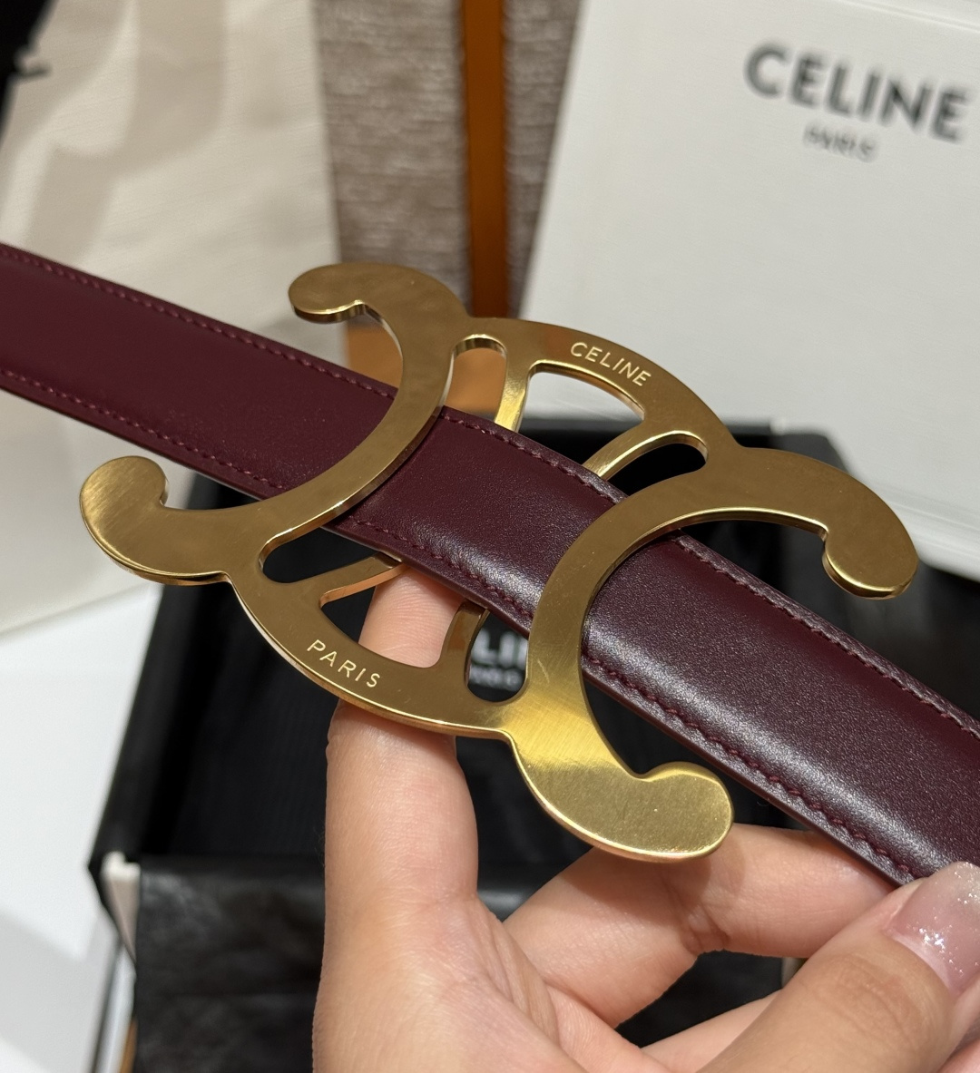 凯旋门✨ TRIOMPHE CORE BELT 25MM 皮带 TAURILLON皮革，牛皮革衬里，镂空TRIOMPHE