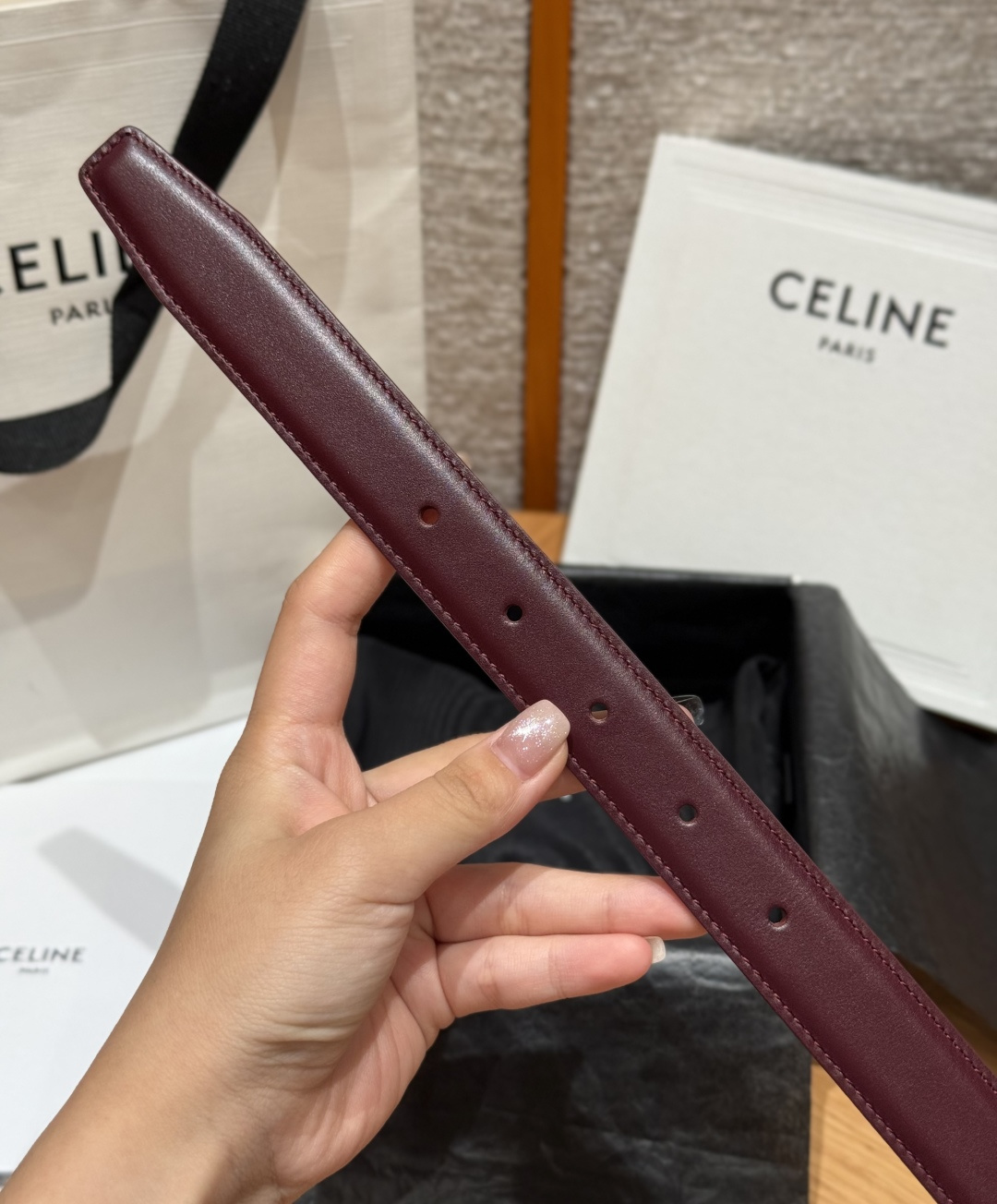 凯旋门✨ TRIOMPHE CORE BELT 25MM 皮带 TAURILLON皮革，牛皮革衬里，镂空TRIOMPHE