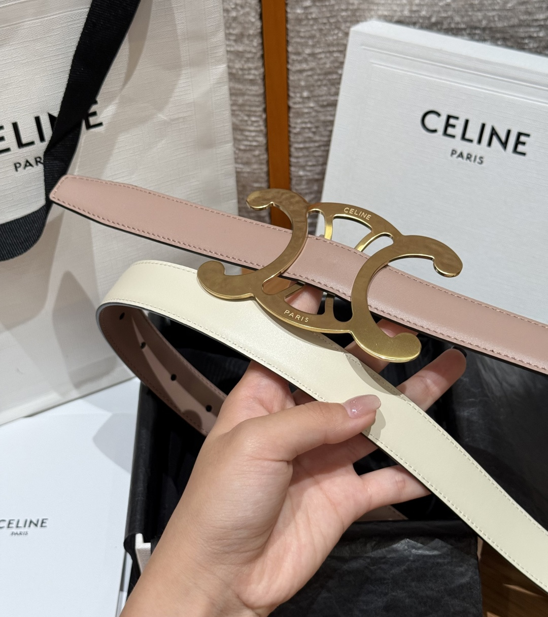 凯旋门✨ TRIOMPHE CORE BELT 25MM 皮带 TAURILLON皮革，牛皮革衬里，镂空TRIOMPHE