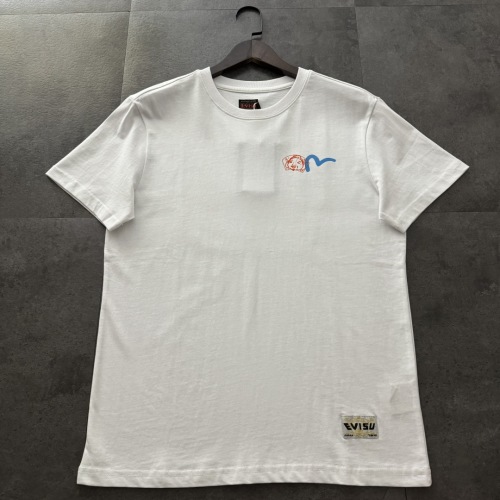 EVISU Men's White T-Shirt with Buddha Print Short Sleeve Tee 1 EVISU Men's White T-Shirt with Buddha Print Short Sleeve Tee