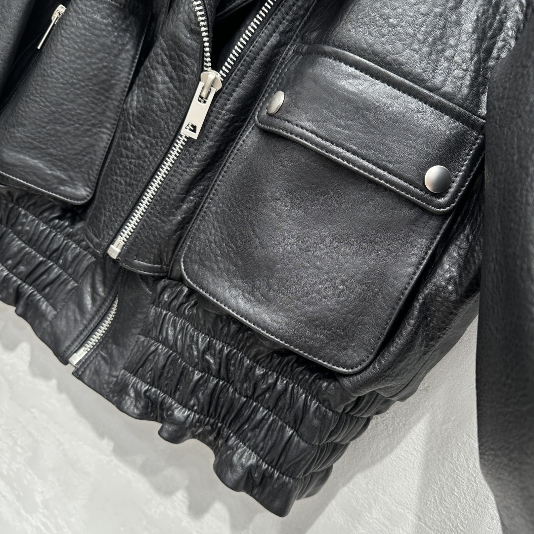 High-End Isabel MarantEtoil25 Lamb-Skin Jacket with Double Collar Style - 图片 4