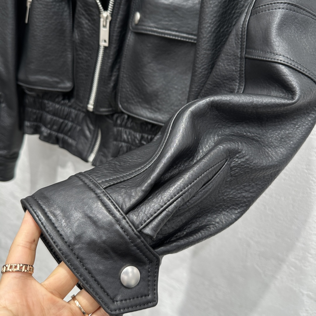 High-End Isabel MarantEtoil25 Lamb-Skin Jacket with Double Collar Style - 图片 5