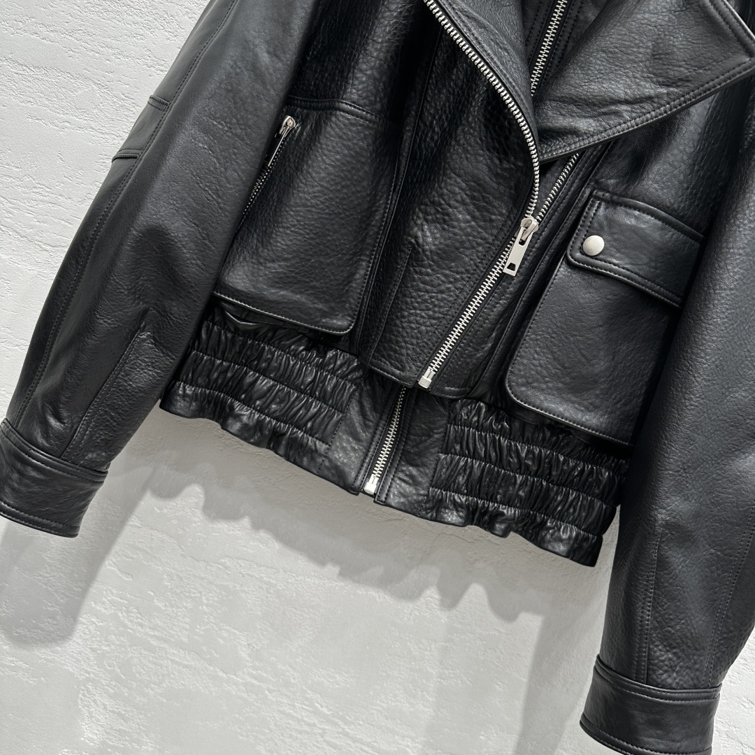 High-End Isabel MarantEtoil25 Lamb-Skin Jacket with Double Collar Style - 图片 3