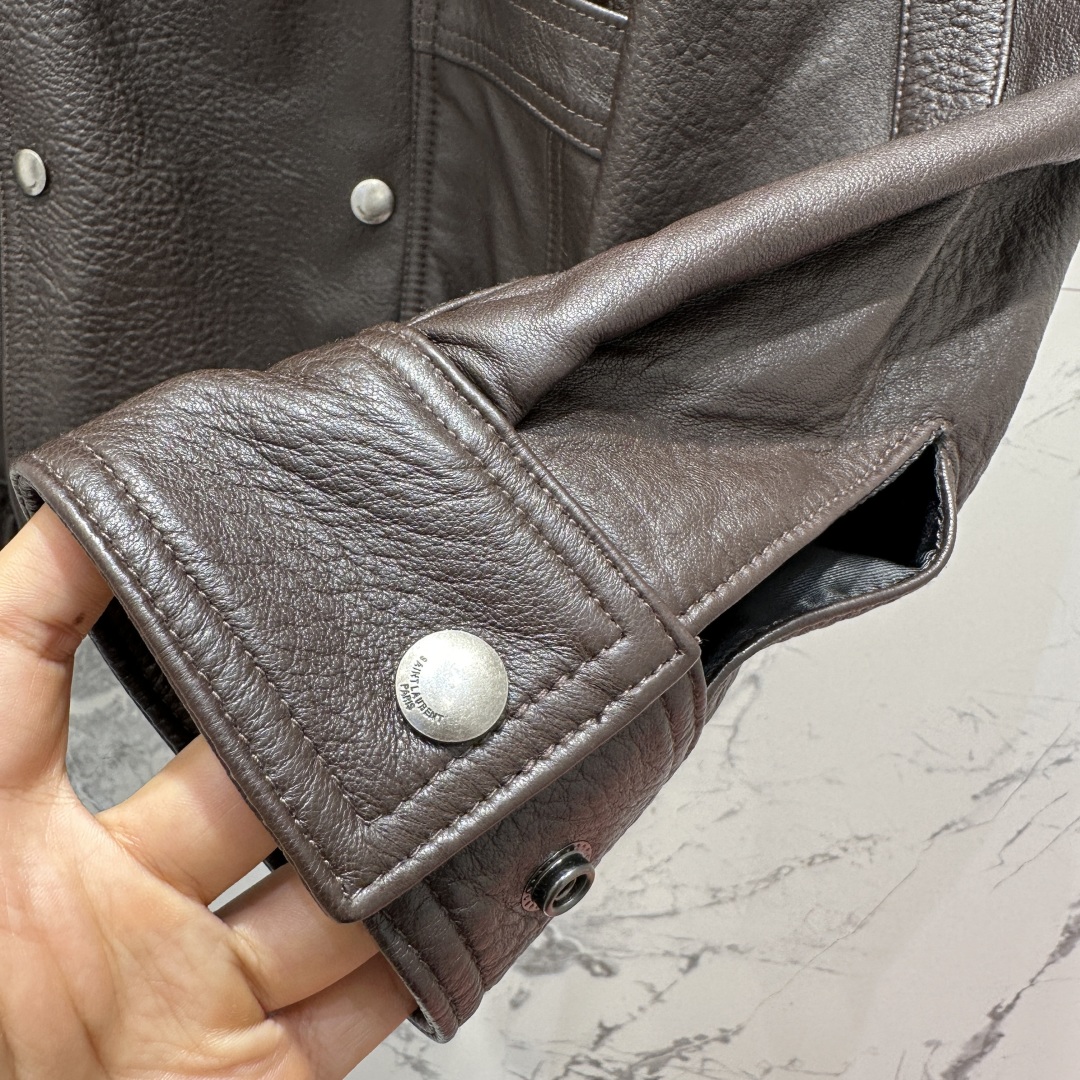 Saint Laurent Lambskin Biker Jacket - Double Breasted, Premium Quality 6 cmp i1751808387601 8909 0 4