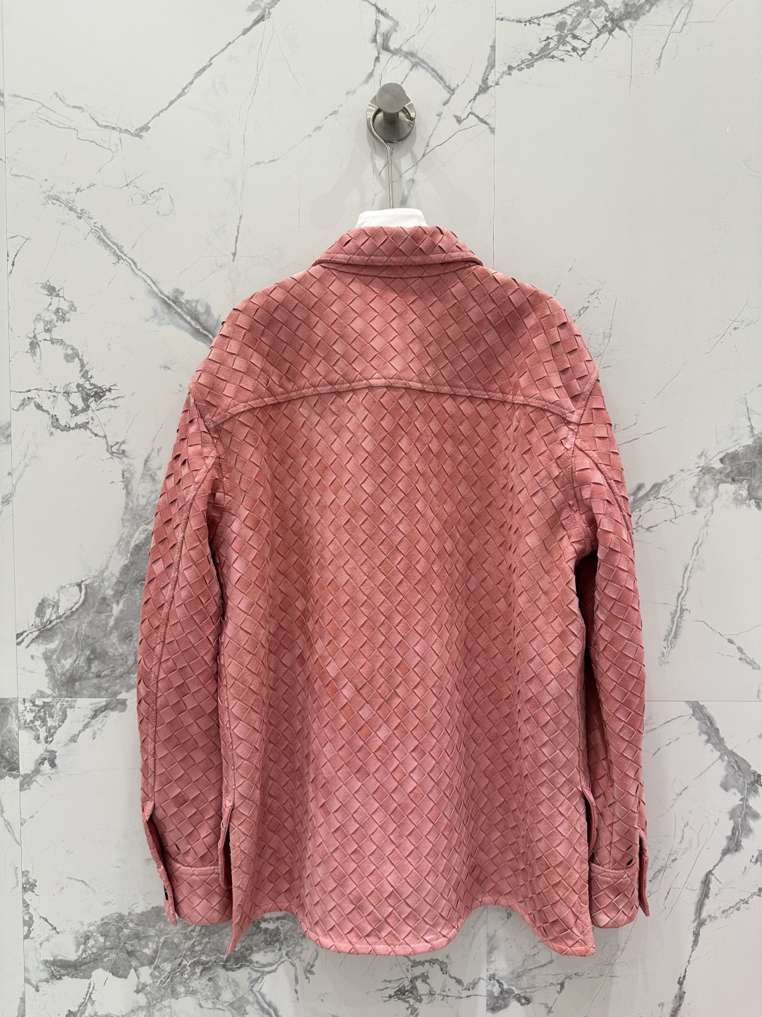 Bottega Veneta Suede Shirt Jacket, Hand-Woven Leather Outerwear 6 cmp i1752220421638 1938 0 5